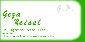 geza meisel business card